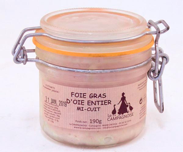 Foie gras d'oie entier mi-cuit en bocal - Maison Argaud