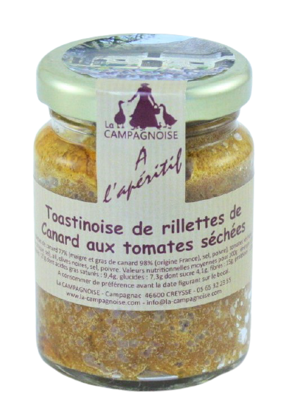 Bocal_Toastinoise_de_Rillettes_de_Canard_aux_Tomates_Séchées_90g_La_Campagnoise_Producteur_de_Foie_Gras_Sud_-_Ouest_Creysse_Rocamadour