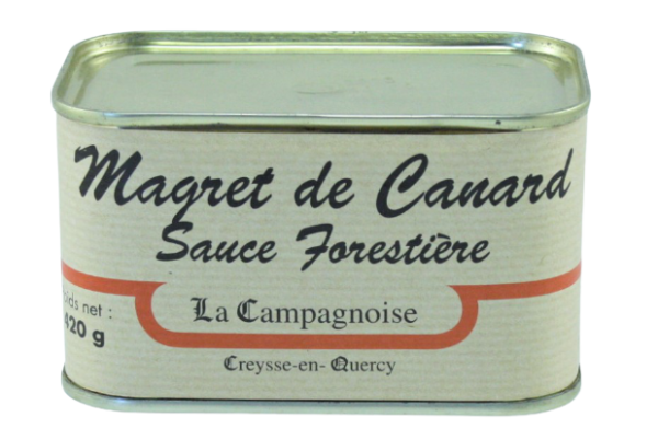 Boite_Magret_de_Canard_Sauce_Forestière_420g_La_Campagnoise_Producteur_de_Foie_Gras_Sud_-_Ouest_Creysse_Rocamadour-
